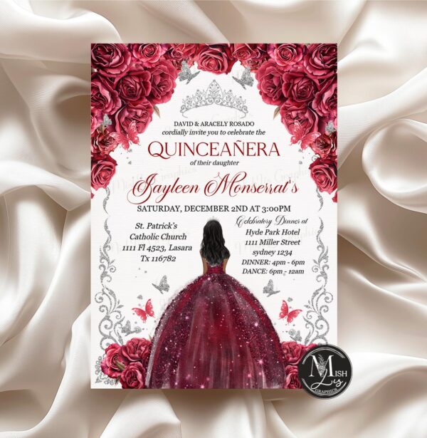 burgundy-silver-quinceanera-invitation