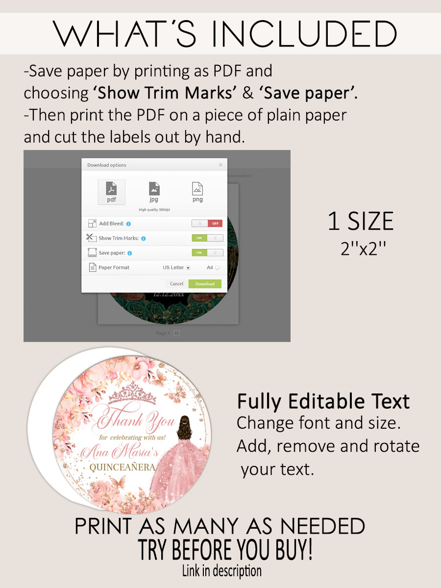 rose-gold-quinceanera-labels