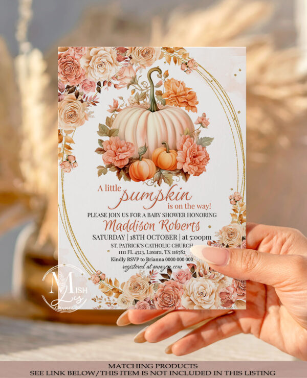 A Little Pumpkin Baby Shower Invitation