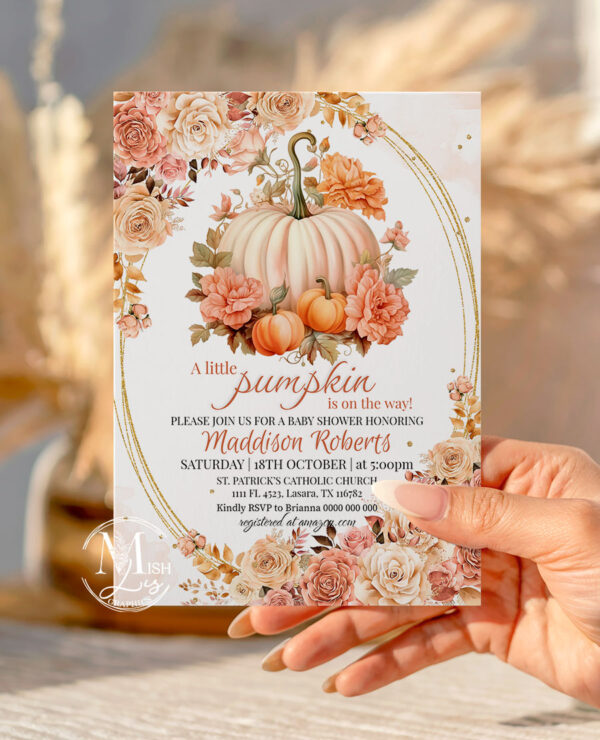 A Little Pumpkin Baby Shower Invitation