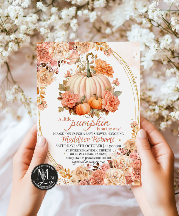A Little Pumpkin Baby Shower Invitation