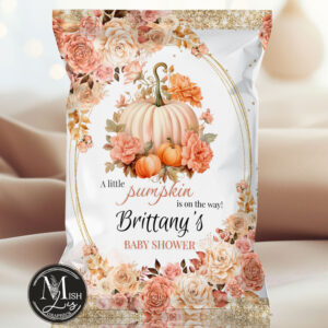 Pumpkin Baby Shower Chip Bag Template