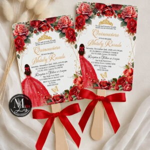 Red Roses Quinceañera Invitation