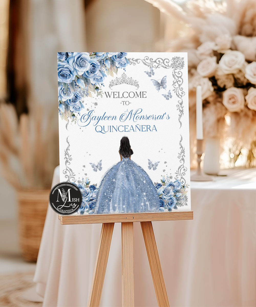 royal-blue-quinceanera-welcome-sign