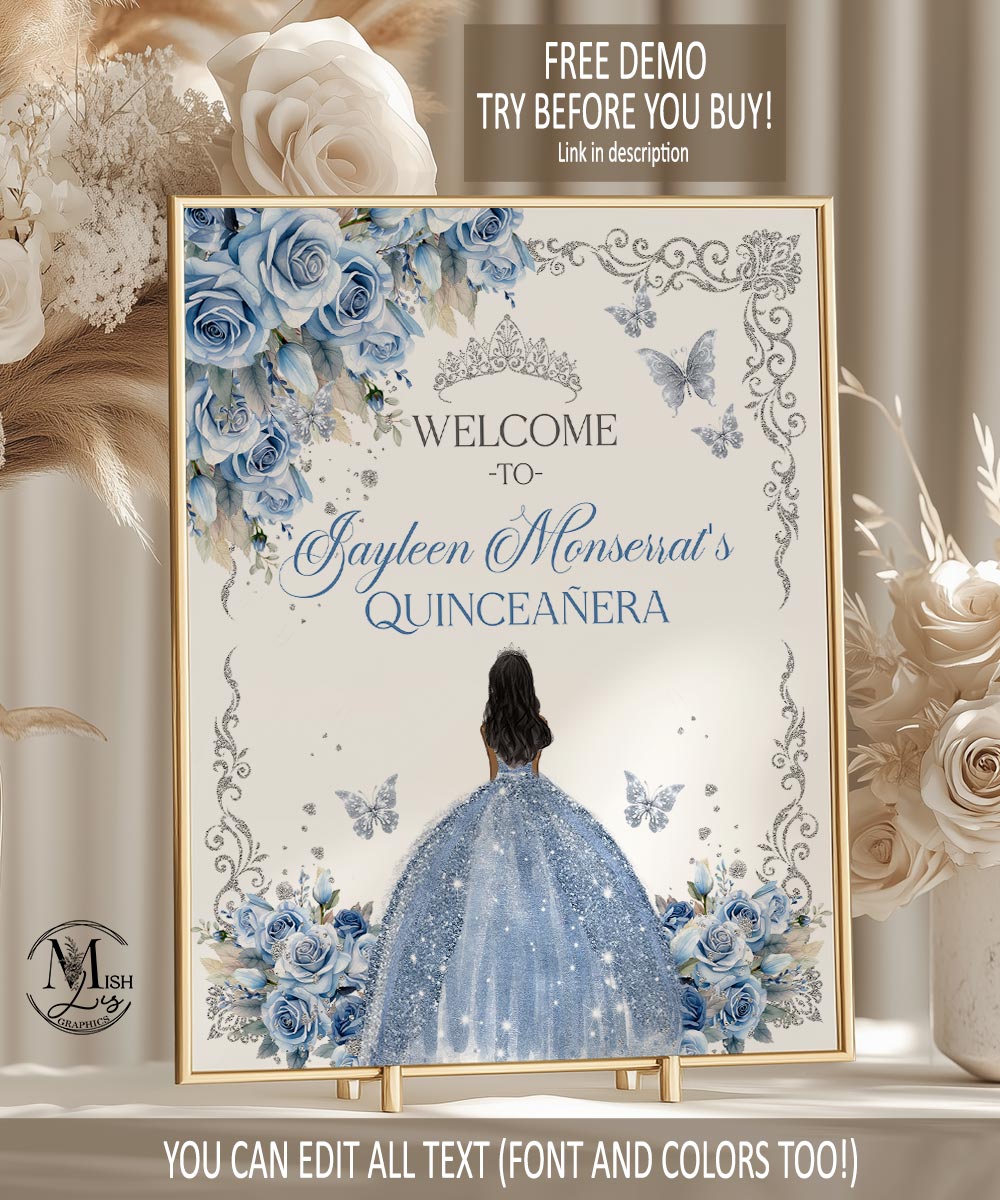 royal-blue-quinceanera-welcome-sign
