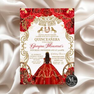 Rustic Red Quinceañera Invitation