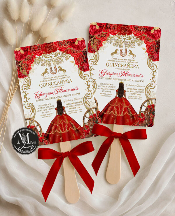 Rustic Red Quinceañera Invitation