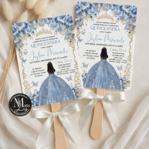 Baby Blue Quinceañera Invitation