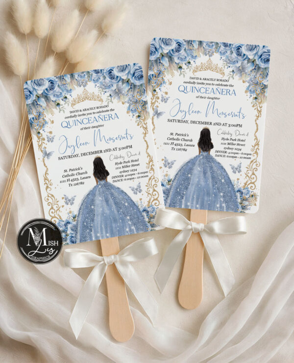 Baby Blue Quinceañera Invitation