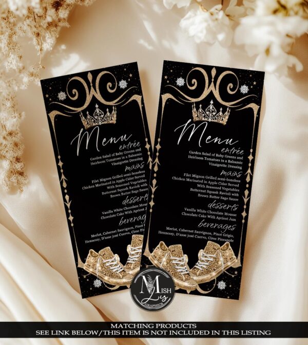 Royal Black & Gold Sneaker Menu