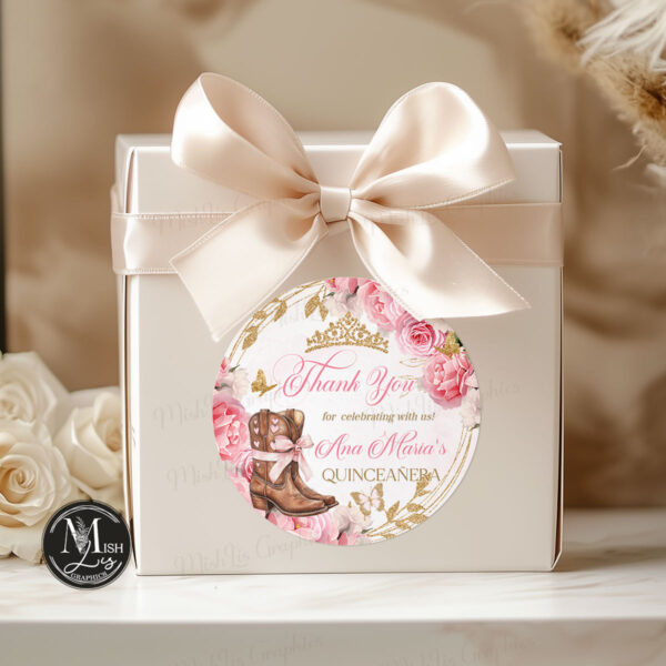 Country Western Quinceañera Labels