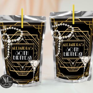 Great Gatsby Juice Pouch Labels