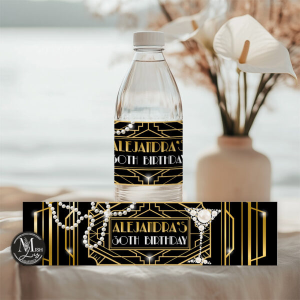 Great Gatsby Water Bottle Labels