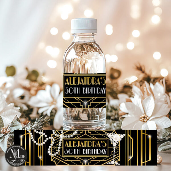 Great Gatsby Water Bottle Labels