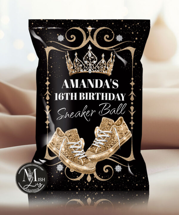 Royal Black Sneakers Chip Bag
