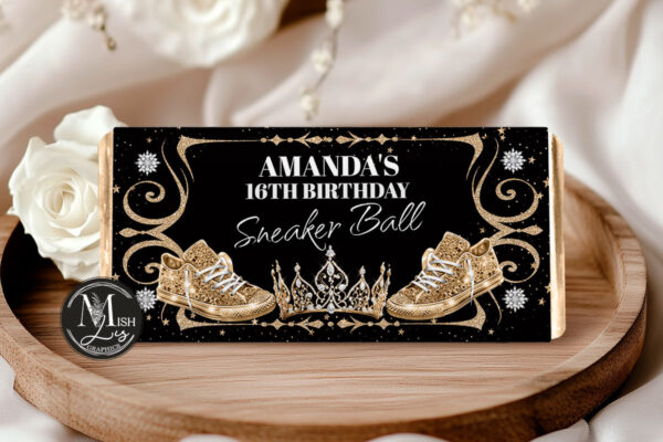 Royal Black & Gold Sneakers Chocolate