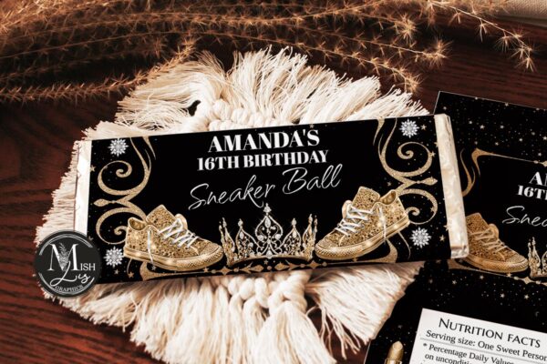Royal Black & Gold Sneakers Chocolate