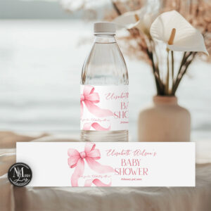 Sweet Girl Baby Shower Water Bottle Labels