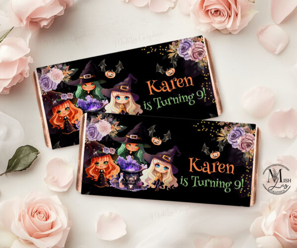 Hocus Pocus Chocolate Bar Wrapper | Spooktacular Halloween Candy Wrapper | Editable Birthday Template - Image 2