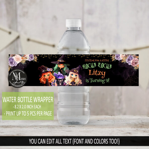 Spooktacular Party Water Bottle Labels