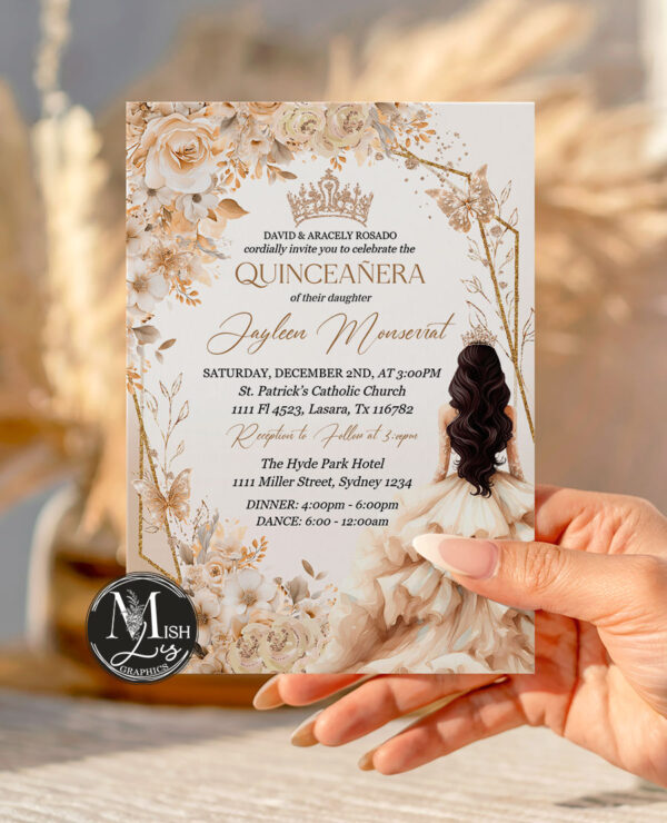 beige-champagne-quinceanera-invitation