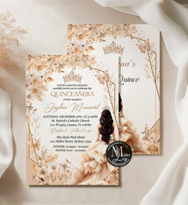 beige-champagne-quinceanera-invitation