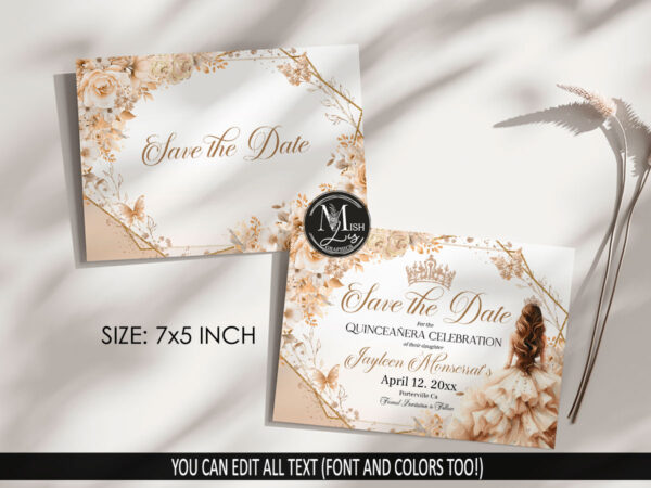 beige-champagne-quinceanera-save-the-date
