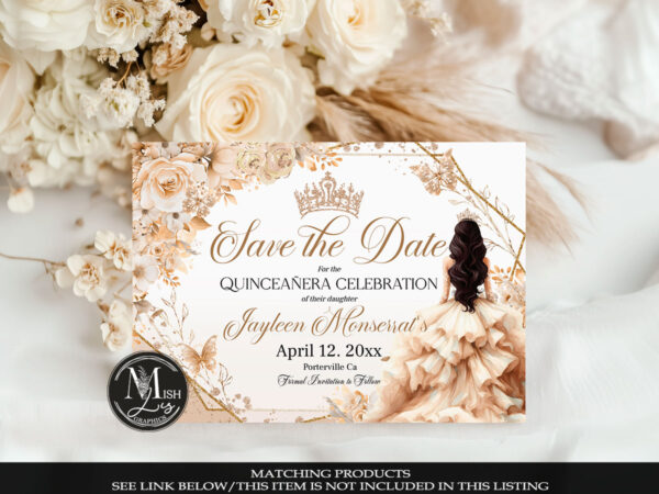 beige-champagne-quinceanera-save-the-date