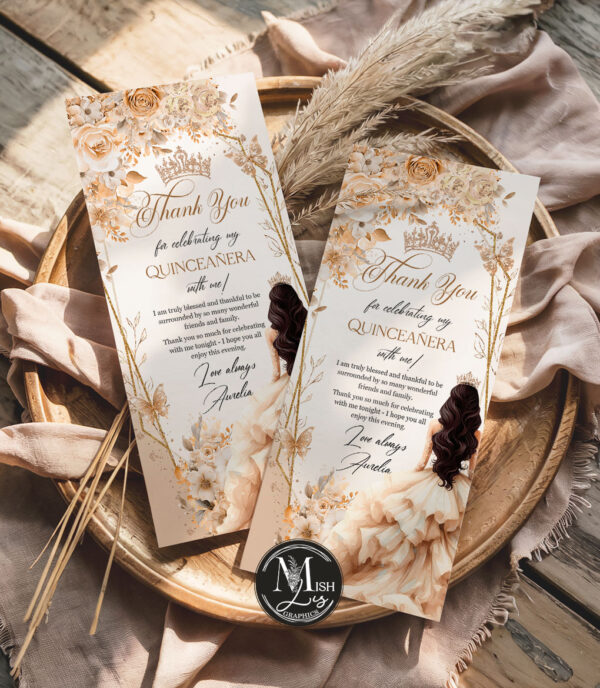 beige-champagne-quinceanera-thank-you-card