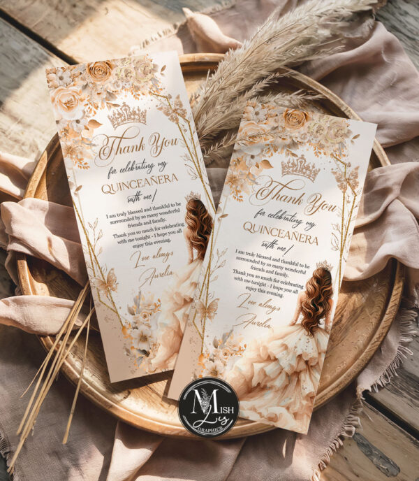beige-champagne-quinceanera-thank-you-card
