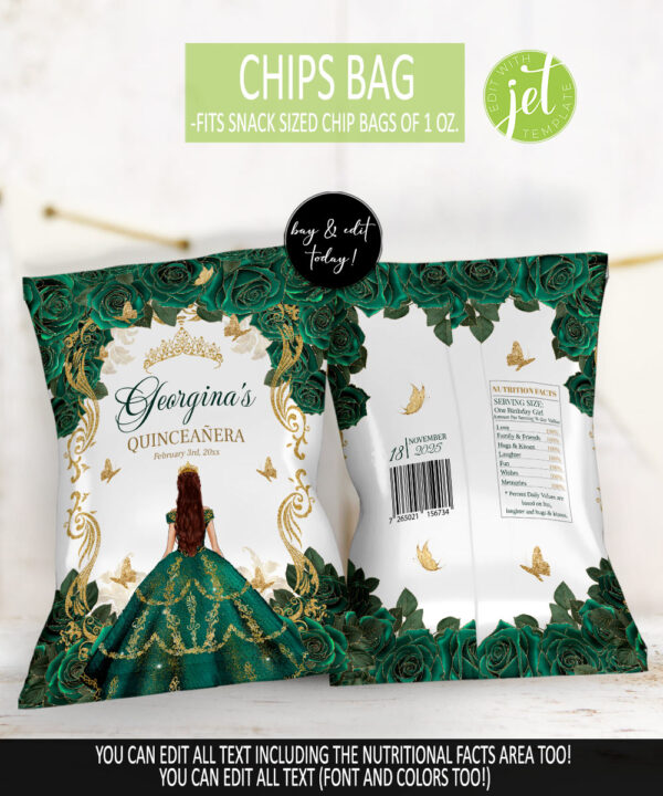 emerald-green-quinceanera-chip-bag