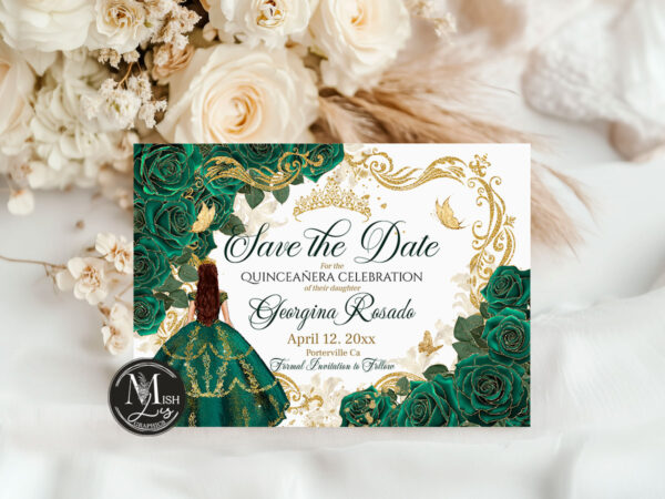 emerald-green-quinceanera-save-the-date