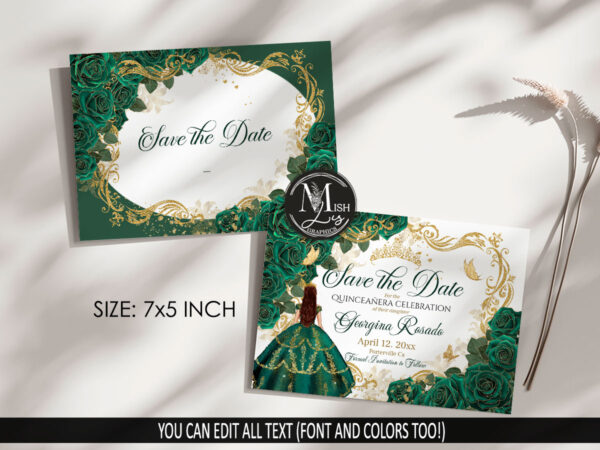 emerald-green-quinceanera-save-the-date
