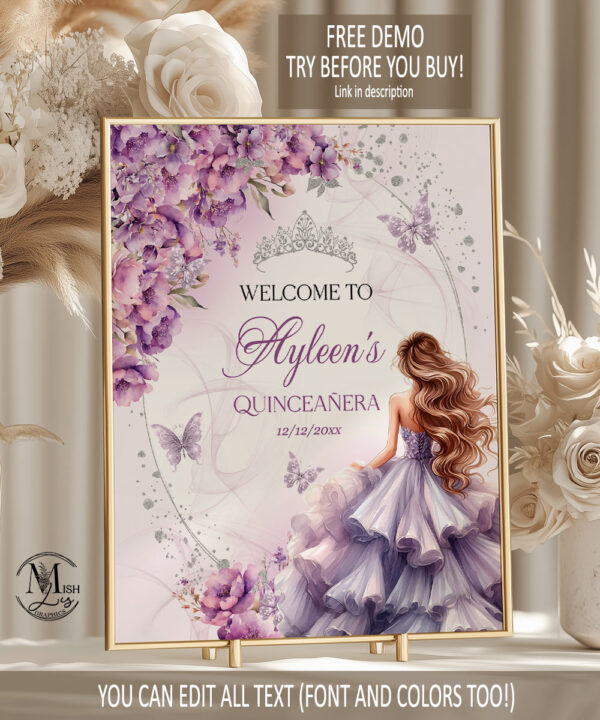 lavender-quinceanera-sign