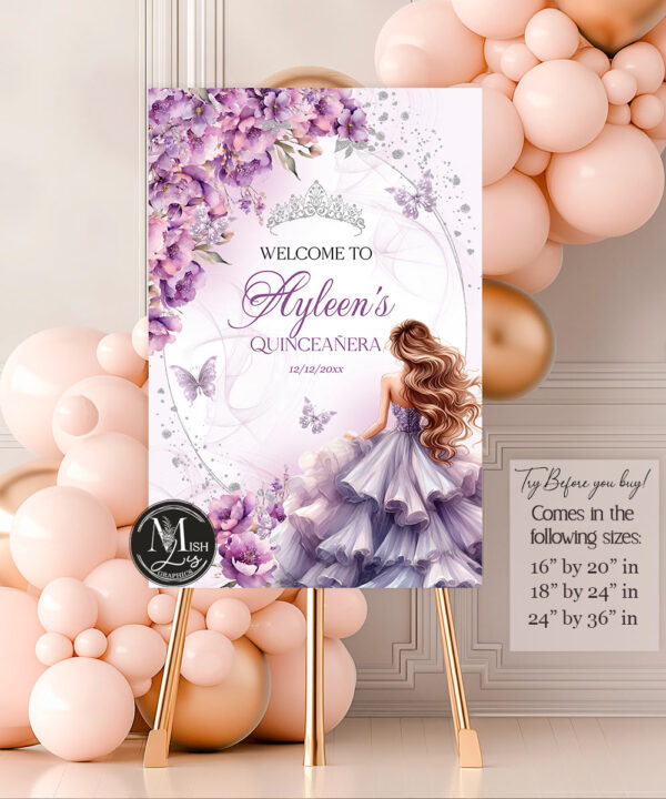 lavender-quinceanera-sign