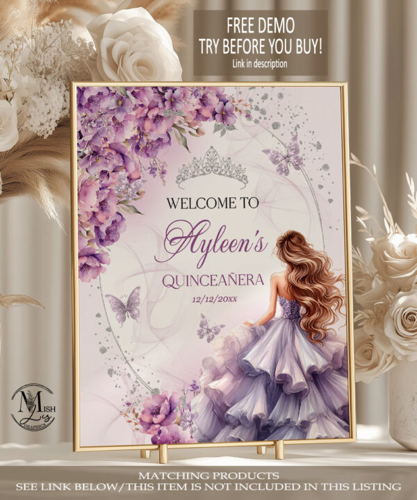 lavender-quinceanera-sign