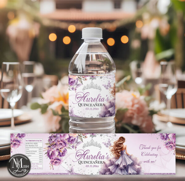 lavender-quinceanera-water-bottle-labels