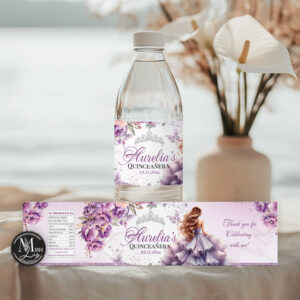 lavender-quinceanera-water-bottle-labels