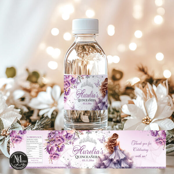 lavender-quinceanera-water-bottle-labels