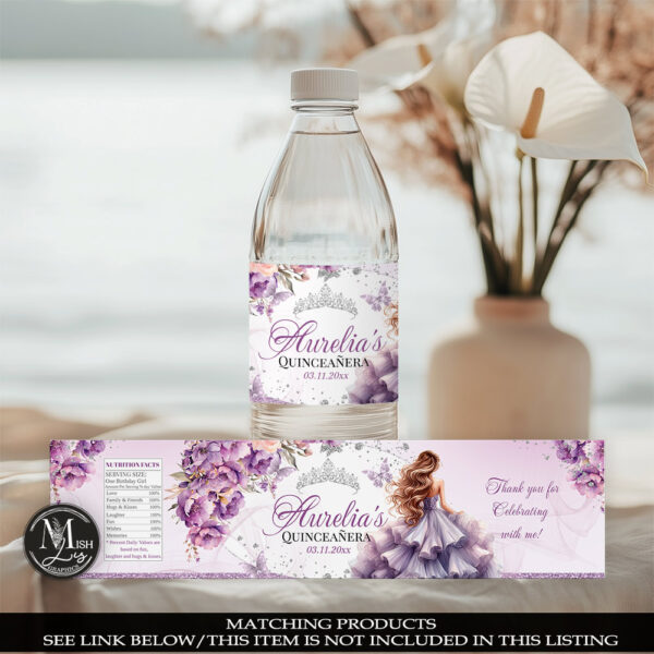 lavender-quinceanera-water-bottle-labels