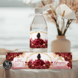 red-burgundy-quinceanera-bottle-labels
