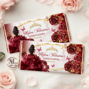 red-burgundy-quinceanera-chocolate-wrapper