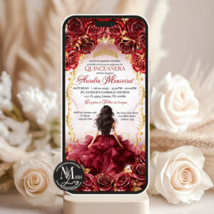 red-burgundy-quinceanera-video-invitation