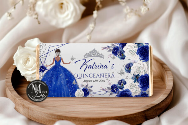royal-blue-quinceanera-chocolate-wrapper