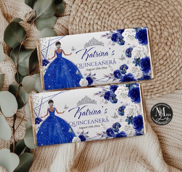 royal-blue-quinceanera-chocolate-wrapper