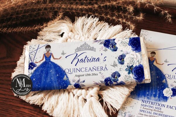 royal-blue-quinceanera-chocolate-wrapper