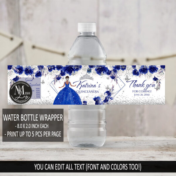 royal-blue-quinceanera-water-bottle-labels
