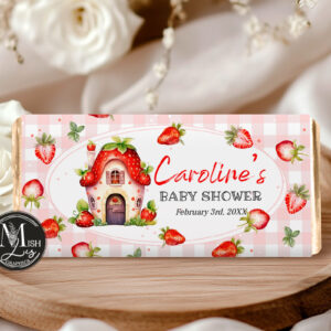 Berry Sweet Baby Shower Chocolate Wrapper | Strawberry Candy Bar Wrappers