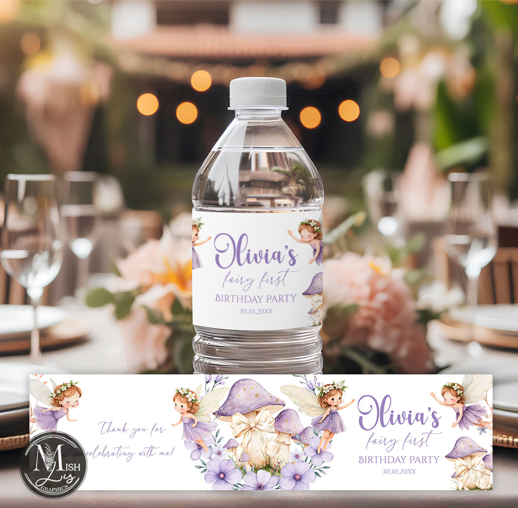 fairy-first-birthday-water-bottle-label