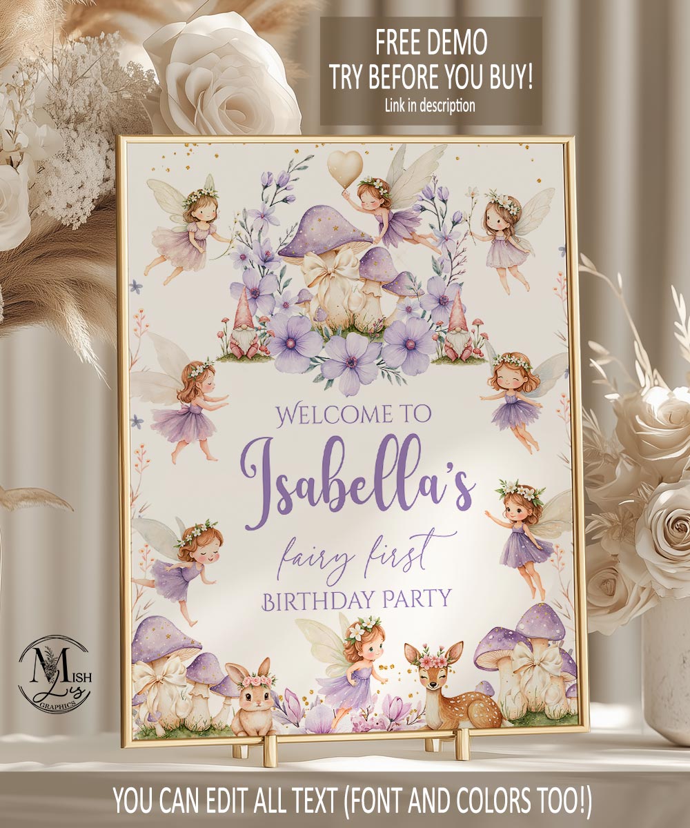 fairy-first-birthday-welcome-sign